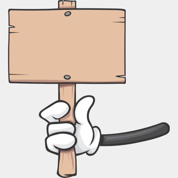 Cartoon Hand Holding Sign 1 Thumbnail