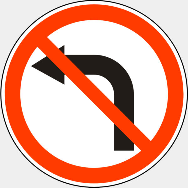 No Left Turn Sign 1 Thumbnail