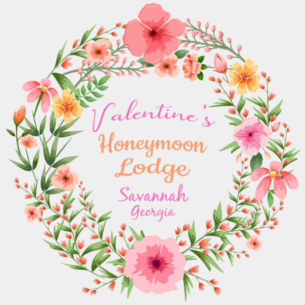 Honeymoon Wedding Floral Wreath Template 1 Thumbnail